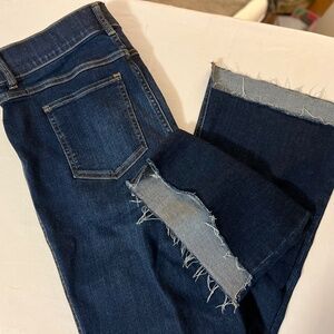 Spanx Step Hem Kick Flare. Midnight Shade. Size Large. Fringe hem.